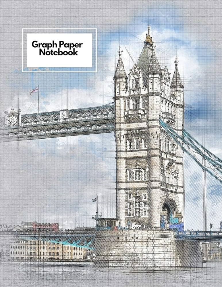 Graph Paper Notebook: Architecture Bridge Buildings Designs